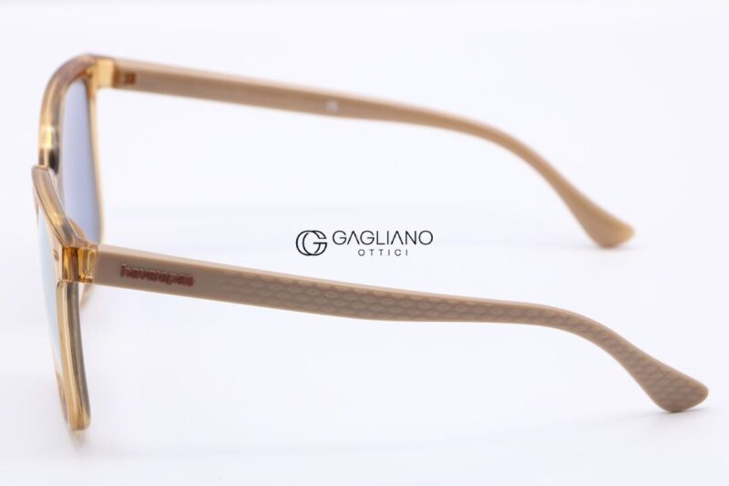 Havaianas Atins Occhiali Da Sole Donna - Beige Con Lenti Blu Scuro, 57/145/18, Policarbonato